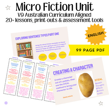 Preview of Australian Curriculum Version 9 Aligned Micro Fiction Unit
