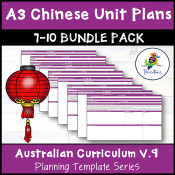 Preview of V9 Australian Curriculum CHINESE Unit Plan Templates - Years 7-10 Bundle Pack