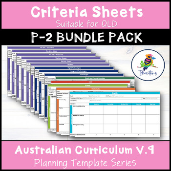 Preview of V9 Australian Curriculum P-2 CRITERIA SHEET TEMPLATES - Queensland