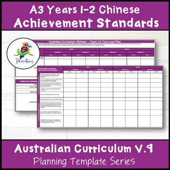 Preview of V9 Australian Curriculum Chinese ACHIEVEMENT STANDARD CHECKLIST – Years 1-2