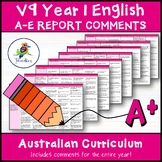 V9 Australian Curriculum English Report Comments and Crite