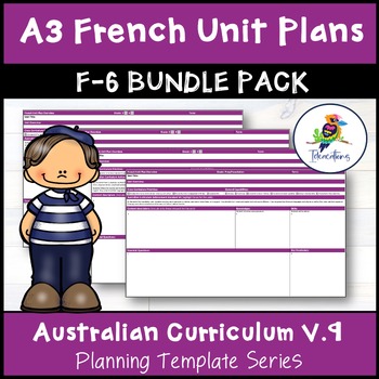 Preview of V9 Australian Curriculum FRENCH Unit Plan Templates - F-Year 6 Bundle Pack