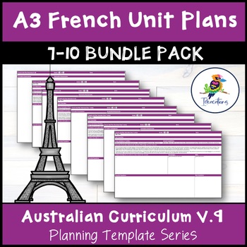 Preview of V9 Australian Curriculum FRENCH Unit Plan Templates - Years 7-10 Bundle Pack