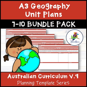 Preview of V9 Australian Curriculum GEOGRAPHY Unit Plan Templates - Year 7-10 Bundle Pack
