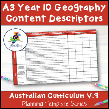 Preview of V9 Australian Curriculum Geography Content Descriptor Overviews - Year 10