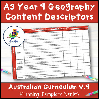 Preview of V9 Australian Curriculum Geography Content Descriptor Overviews - Year 9