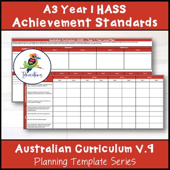 Preview of V9 Australian Curriculum HASS ACHIEVEMENT STANDARD CHECKLISTS – Year 1