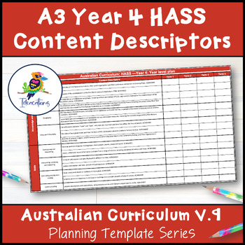 Preview of V9 Australian Curriculum HASS Content Descriptor Overviews - Year 4