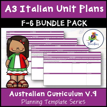 Preview of V9 Australian Curriculum ITALIAN Unit Plan Templates - F-Year 6 Bundle Pack