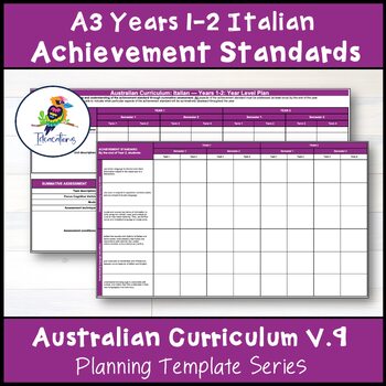 Preview of V9 Australian Curriculum Italian ACHIEVEMENT STANDARD CHECKLIST – Years 1-2