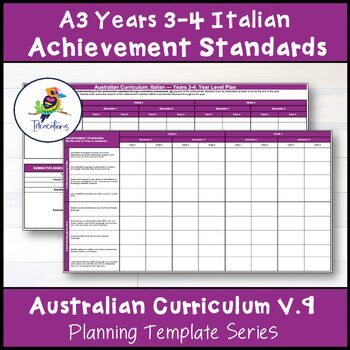 Preview of V9 Australian Curriculum Italian ACHIEVEMENT STANDARD CHECKLIST – Years 3-4