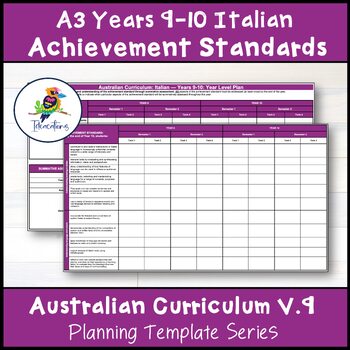 Preview of V9 Australian Curriculum Italian ACHIEVEMENT STANDARD CHECKLIST – Years 9-10