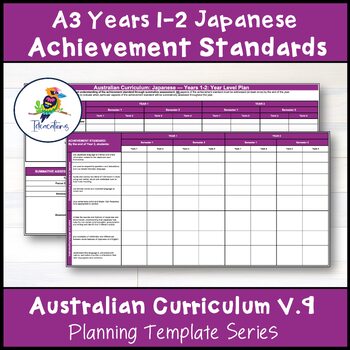 Preview of V9 Australian Curriculum Japanese ACHIEVEMENT STANDARD CHECKLIST – Years 1-2