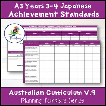 Preview of V9 Australian Curriculum Japanese ACHIEVEMENT STANDARD CHECKLIST – Years 3-4