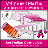 V9 Australian Curriculum Maths Report Comments and Criteri