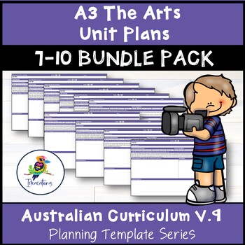 Preview of V9 Australian Curriculum THE ARTS Unit Plan Templates - Years 7-10 Bundle Pack