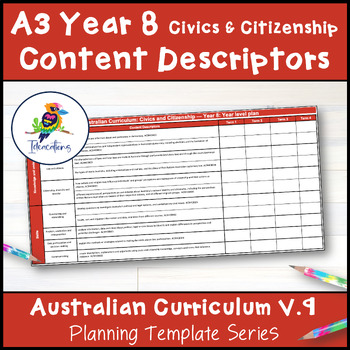 Preview of V9 Civics & Citizenship Content Descriptor Overviews - Year 8