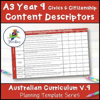 Preview of V9 Civics & Citizenship Content Descriptor Overviews - Year 9
