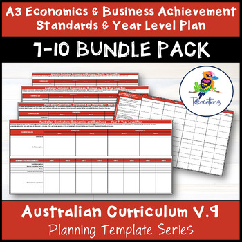 Preview of V9 ECONOMICS & BUSINESS ACHIEVEMENT STANDARD CHECKLISTS Bundle Pack - YEAR 7-10