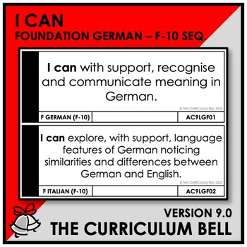 Preview of V9 I CAN | AUSTRALIAN CURRICULUM | FOUNDATION GERMAN - FY10 SEQ.