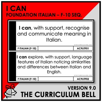 Preview of V9 I CAN | AUSTRALIAN CURRICULUM | FOUNDATION ITALIAN - FY10 SEQ.