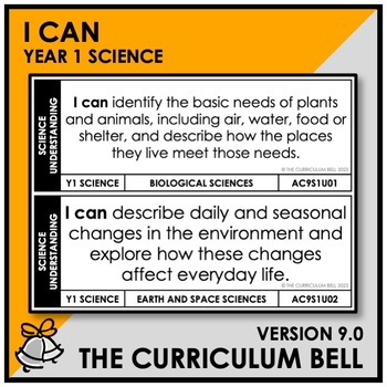 Preview of V9 I CAN | AUSTRALIAN CURRICULUM | YEAR 1 SCIENCE
