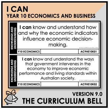 Preview of V9 I CAN | AUSTRALIAN CURRICULUM | YEAR 10 ECONOMICS AND BUSINESS