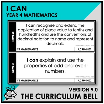 Preview of V9 I CAN | AUSTRALIAN CURRICULUM | YEAR 4 MATHEMATICS