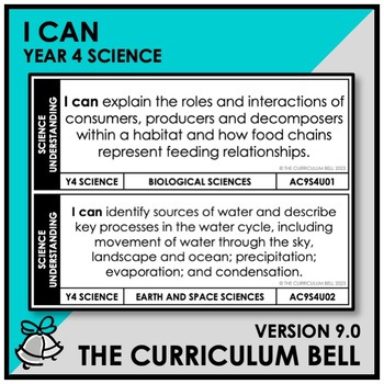 Preview of V9 I CAN | AUSTRALIAN CURRICULUM | YEAR 4 SCIENCE