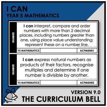 Preview of V9 I CAN | AUSTRALIAN CURRICULUM | YEAR 5 MATHEMATICS