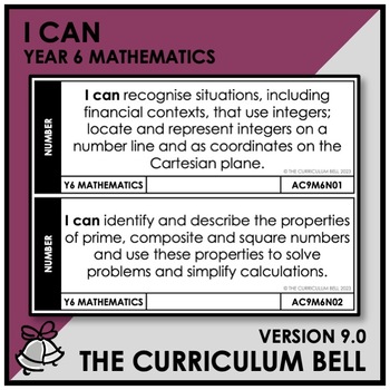 Preview of V9 I CAN | AUSTRALIAN CURRICULUM | YEAR 6 MATHEMATICS