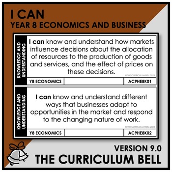 Preview of V9 I CAN | AUSTRALIAN CURRICULUM | YEAR 8 ECONOMICS AND BUSINESS