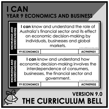 Preview of V9 I CAN | AUSTRALIAN CURRICULUM | YEAR 9 ECONOMICS AND BUSINESS