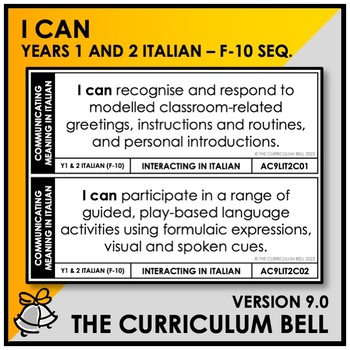 Preview of V9 I CAN | AUSTRALIAN CURRICULUM | YEARS 1 & 2 ITALIAN - FY10 SEQ.