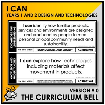 Preview of V9 I CAN | AUSTRALIAN CURRICULUM | YEARS 1 AND 2 DESIGN AND TECHNOLOGIES