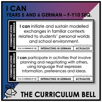 Preview of V9 I CAN | AUSTRALIAN CURRICULUM | YEARS 5 AND 6 GERMAN - FY10 SEQ.