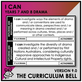 Preview of V9 I CAN | AUSTRALIAN CURRICULUM | YEARS 7 AND 8 DRAMA
