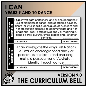 Preview of V9 I CAN | AUSTRALIAN CURRICULUM | YEARS 9 AND 10 DANCE