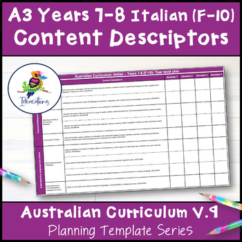Preview of V9 ITALIAN (F-10) Content Descriptor Overviews - Years 7-8