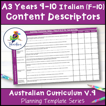 Preview of V9 ITALIAN (F-10) Content Descriptor Overviews - Years 9-10