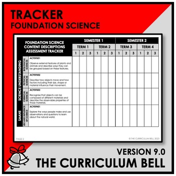 Preview of V9 TRACKER | AUSTRALIAN CURRICULUM | FOUNDATION SCIENCE