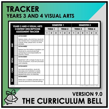 Preview of V9 TRACKER | AUSTRALIAN CURRICULUM | YEARS 3 AND 4 VISUAL ARTS