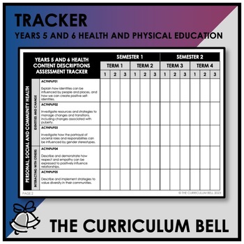 Preview of V9 TRACKER | AUSTRALIAN CURRICULUM | YEARS 5 AND 6 HEALTH AND PHYSICAL EDUCATION