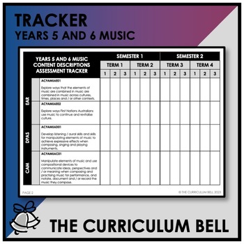 Preview of V9 TRACKER | AUSTRALIAN CURRICULUM | YEARS 5 AND 6 MUSIC