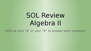 Preview of VA Algebra 2 SOL This or That Review