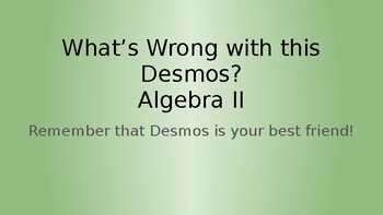 Preview of VA Algebra 2 SOL What's Wrong with This Desmos Slideshow Review