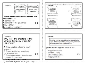 Preview of VA Civics & Economics SOL Task Cards