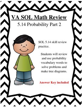 Preview of 5th Grade VA SOL 5.14 PROBABILITY PT. 2