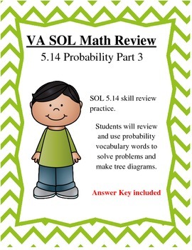 Preview of 5th Grade VA SOL 5.14 PROBABILITY PT. 3