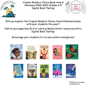 Preview of Virginia Readers' Choice Award 2022-2023 Nominees Grade 3-5 Digital Book Tasting